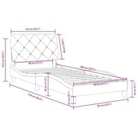 Bedframe met hoofdbord fluweel blauw 80x200 cm - thumbnail