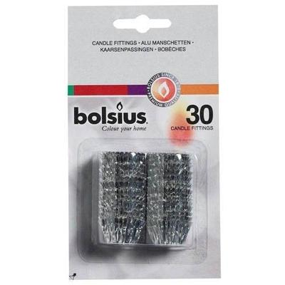 Bolsius kaarsenpassingen zilver 30 stuks