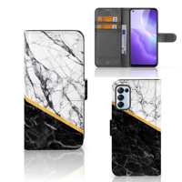 OPPO Find X3 Lite | Bookcase | Marmer Wit Zwart - Origineel Cadeau Man - thumbnail