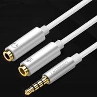 Ugreen 3,5 mm mannetje naar 2 x 3.5mm Female Audio Connector Adapter Kabel 2 in 1 microfoon + Koptelefoon Splitter Kabel Converter - thumbnail