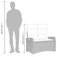 Tuinbankje verstelbaar met kussens poly rattan beige - thumbnail