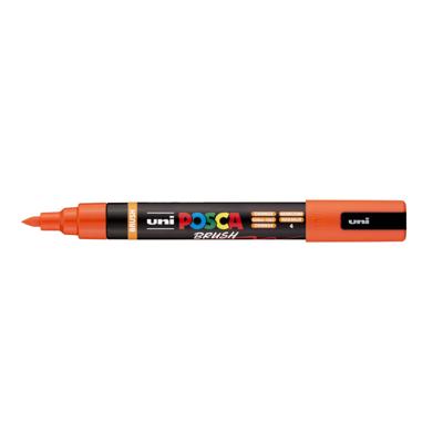 Uni Posca paintmarker PC-5BR, 1 - 4 mm, penseel punt, donkeroranje Uni Posca paintmarker PC-5BR, 1 - 4 mm, penseel punt, donkeroranje
