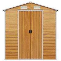 Tuinschuur 191x640x198 cm gegalvaniseerd staal lichtbruin - thumbnail