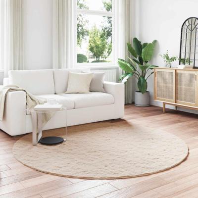 Nep Konijnenbont Tapijt Olite Taupe Ø 200 cm Polyester