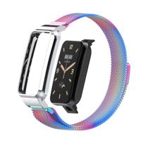By Qubix - Milanese loop bandje met case - Multicolor - Xiaomi Smart Band 7 Pro - thumbnail