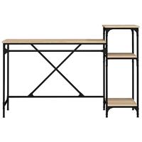 Bureau schappen 135x50x90 bewerkt hout en ijzer sonoma eiken - thumbnail