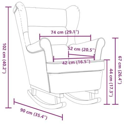 Schommelstoel 74x90x102 cm stof jeansblauw