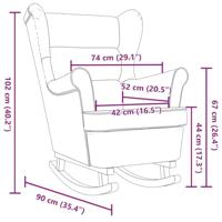 Schommelstoel 74x90x102 cm stof jeansblauw - thumbnail
