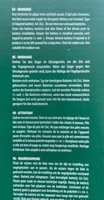 Wandklok vogelgeluiden / Esschert Design