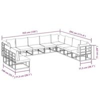 Tuinbankenset met kussen 10 pcs Zwart Aluminium - thumbnail