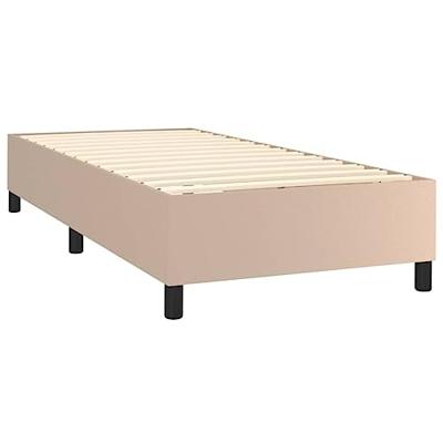 Boxspring met matras kunstleer cappuccinokleurig 90x200 cm