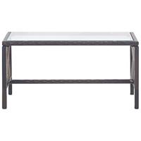 4-delige Loungeset met kussens poly rattan bruin - thumbnail