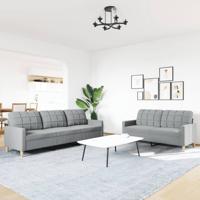 2-delige Loungeset stof lichtgrijs - thumbnail