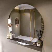 MONDIAZ SPOT spiegel rond 110cm met Spiegelplanchet kleur Lava. - thumbnail