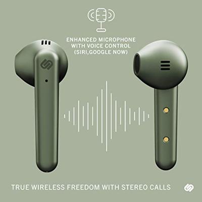 Urbanista Stockholm Plus Echte Draadloze Oordopjes, 20+ uur speeltijd, IPX4 waterdichte hoofdtelefoon, Bluetooth 5.0 koptelefoon, touch control, verbeterde microfoon, uitstekende belkwaliteit, Groen