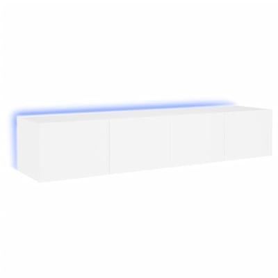 Tv-wandmeubels met LED-verlichting 2 st 80x35x31 cm wit Tv-wandmeubels met LED-verlichting 2 st 80x35x31 cm wit