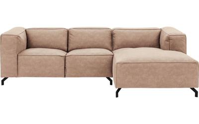 Goossens Bank Calvin beige, micro leer, 2-zits, modern design