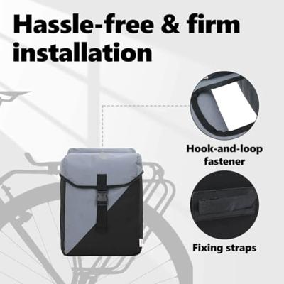 VidaXL Fietstas grijs en zwart 31.5 x 15.5 x 40 cm polyester