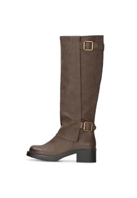 Poelman laarzen met kap donkerbruin Imitatieleer Dames