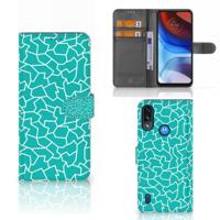Motorola Moto E7i Power | E7 Power Hoesje Cracks Blue - thumbnail
