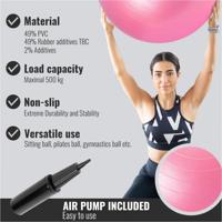 Fitnessbal Roze 65 cm incl. pomp - thumbnail