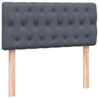 Boxspring met matras fluweel donkergrijs 80x220 cm - thumbnail