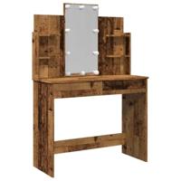 Kaptafel met LED-verlichting 96x40x142 cm oud houtkleurig - thumbnail