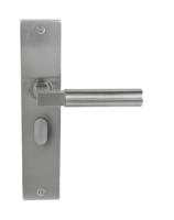 Deurklink Nova massief op langschild vrij- en bezet 63mm - thumbnail