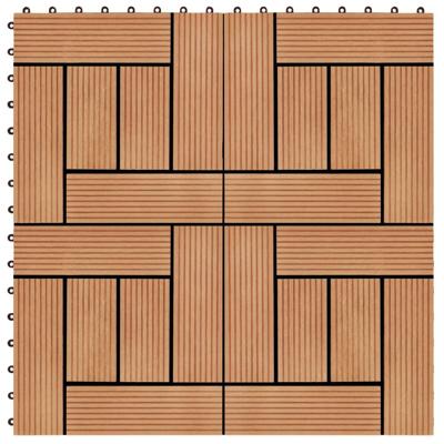 Terrastegels 30x30 cm 1 m HKC teakkleur 11 st