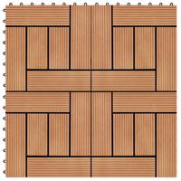 Terrastegels 30x30 cm 1 m HKC teakkleur 11 st - thumbnail