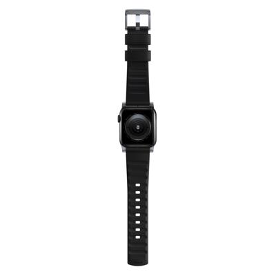 Nomad Active Pro leather band pro black / silver hardware (45-49mm) - Black Nomad Active Pro leather band pro black / silver hardware (45-49mm) - Black