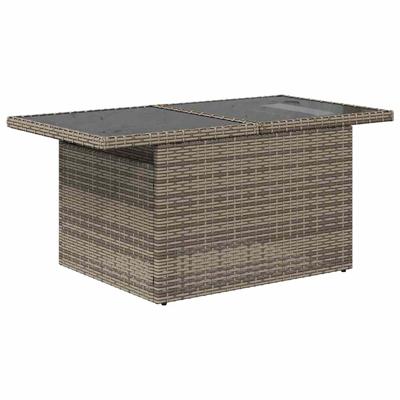 6-delige Loungeset met kussens poly rattan grijs - thumbnail