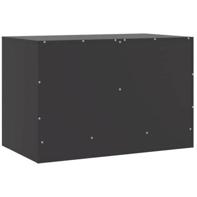 Tv-meubelen 2 st 67x39x44 cm staal zwart Tv-meubelen 2 st 67x39x44 cm staal zwart
