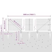 VidaXL Afrasteringspaal grijs 50 x 0,6 m (25 x 25 mm gaas) - thumbnail