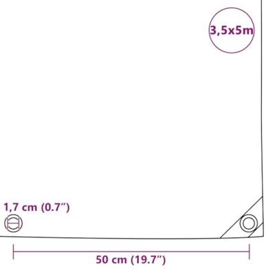 Dekzeil 650 g/m 3,5x5 m wit