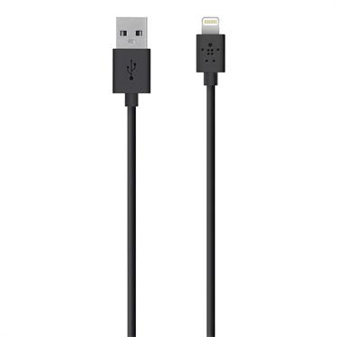 Belkin Mixit Lightning-/ USB-oplaadkabel (geschikt voor iPhone 11, 11 Pro, 11 Pro Max, XS, XS Max, XR, X, 8/8 Plus en andere apparaten, 3 m) zwart