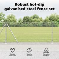 VidaXL Afrasteringspaal zilver 25 x 1 m (25 x 25 mm gaas) staal - thumbnail