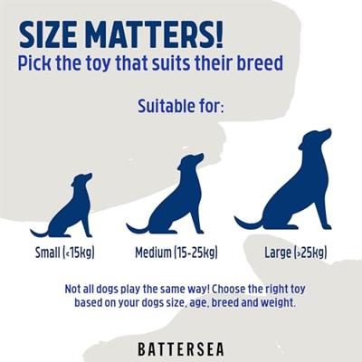 Battersea voerbal hart rubber blauw - thumbnail