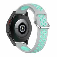 Siliconen sportbandje met gesp - Grijs + turquoise - Garmin Vivoactive 6 / Vivoactive 5 / Vivoactive 3 - thumbnail
