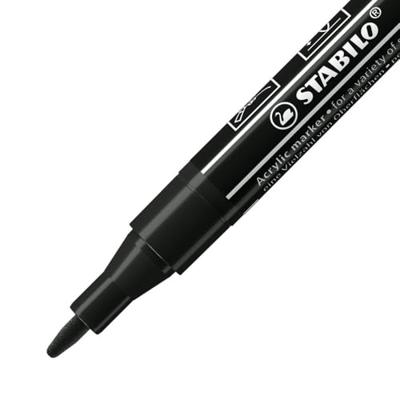 Acrylmarker STABILO Free Acrylic T100 zwart | 5 stuks