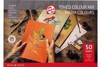 Talens gekleurd tekenpapier, 180 g, ft 21 x 29,7 cm, A4, geassorteerde warme kleuren, blok van 50 vel - thumbnail