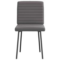 Eetkamerstoelen 2 st kunstleer grijs - thumbnail