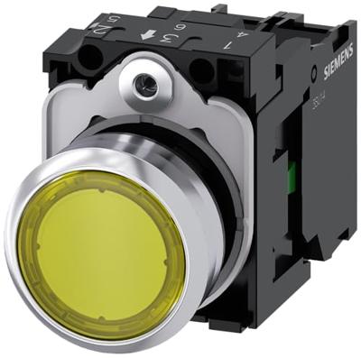 Siemens Sirius ATC Drukknop Rond Metaal/A glanzend geel 1 NA LED Schroef