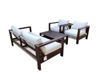 Zambra Lounge Set - 4 stuks - Gevlochten Outdoor Off White - thumbnail