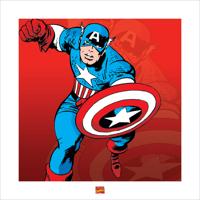 Kunstdruk Captain America - Marvel Comics 40x40cm - thumbnail