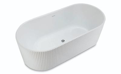 Vrijstaand Bad Luca Sanitair Primo Acryl 170x80x58 cm Incl. Afvoerset Glans Wit met Ribbel