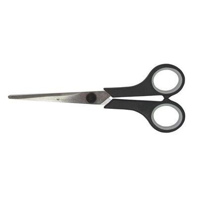 Schaar Quantore 170mm soft grip zwart | 12 stuks