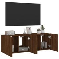 Tv-wandmeubels met LED 2 st 60x35x41 cm bruin eikenkleur - thumbnail