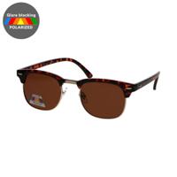 Spectrum polarized zonnebril club vierkant havana goud bruin unisex - thumbnail