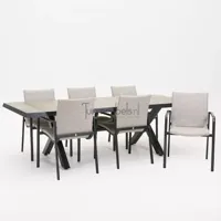 Tuinstoel Anzio dining Soft Grey met Castilla kruispoot - thumbnail